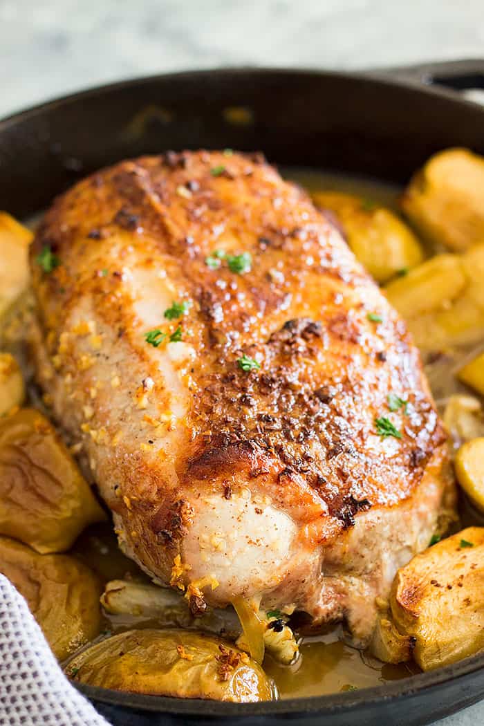 Maple Pork Loin with Apples and Onions Countryside Cravings