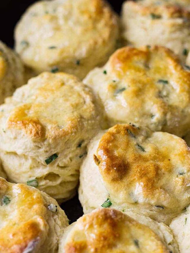 These Buttermilk Chive Biscuits are soft, tall, buttery and easy to make! And with the addition of chives it makes them extra special!