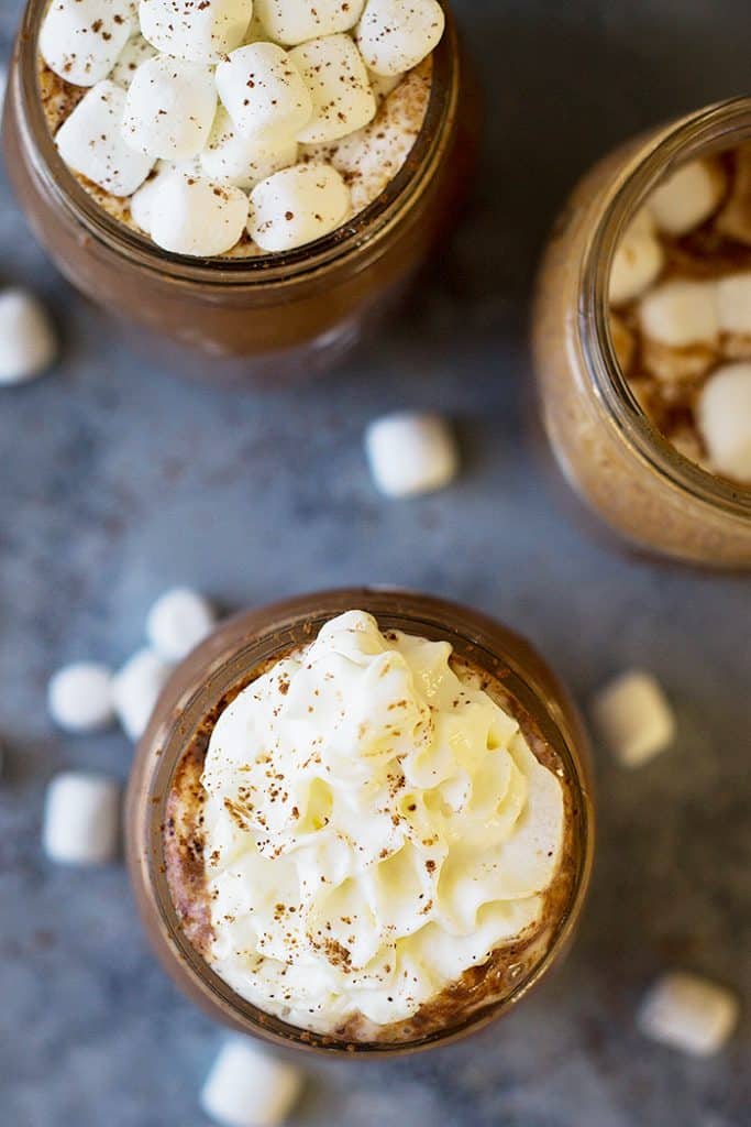 This Slow Cooker Creamy Pumpkin Hot Chocolate is a great way to warm up! It's rich, decadent and totally comforting!