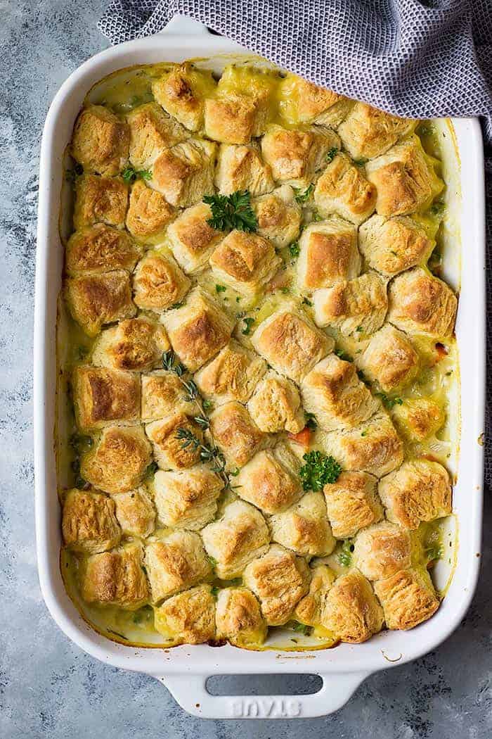 Chicken Pot Pie with Biscuit Topping - Countryside Cravings