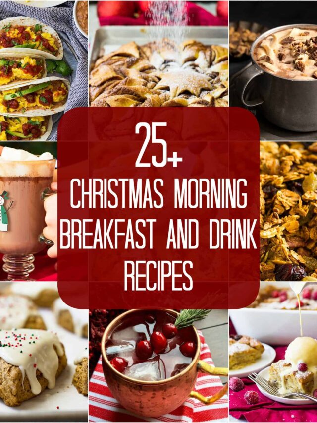 These 25+ Christmas Morning Breakfast and Drink Recipes will make your Christmas morning a little extra special!!  There are loads of drinks, sweet, and savory recipes to choose from.