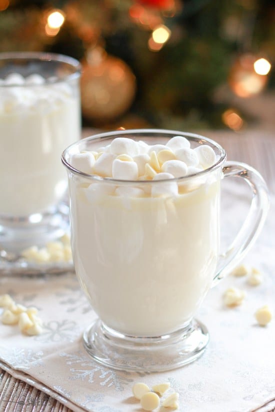 A simple recipe for sweet and creamy Homemade White Hot Chocolate that is ready in minutes!