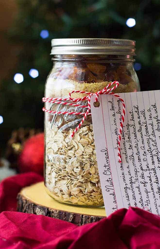 Mason Jar Gift Fruit and Nut Oatmeal Countryside Cravings