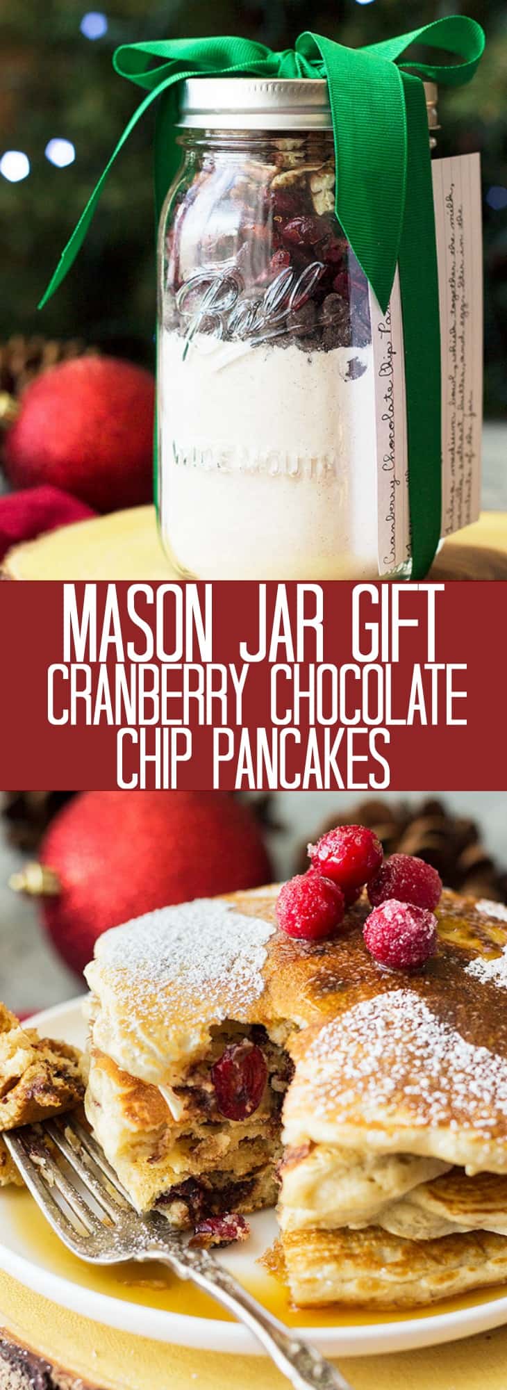 Mason Jar Gift Cranberry Chocolate Chip Pancakes Countryside Cravings