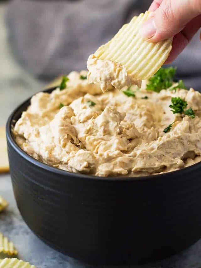 This homemade french onion dip is easy to make and tastes way better than any store bought stuff!