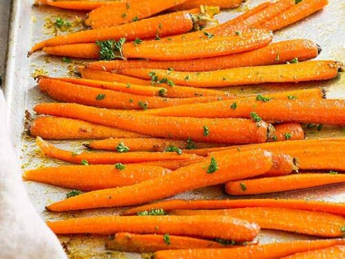 Honey Garlic Roasted Carrots