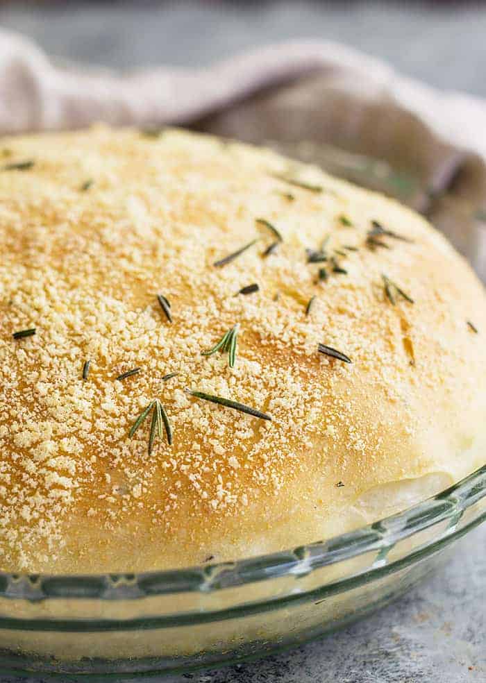 herb bread in pan