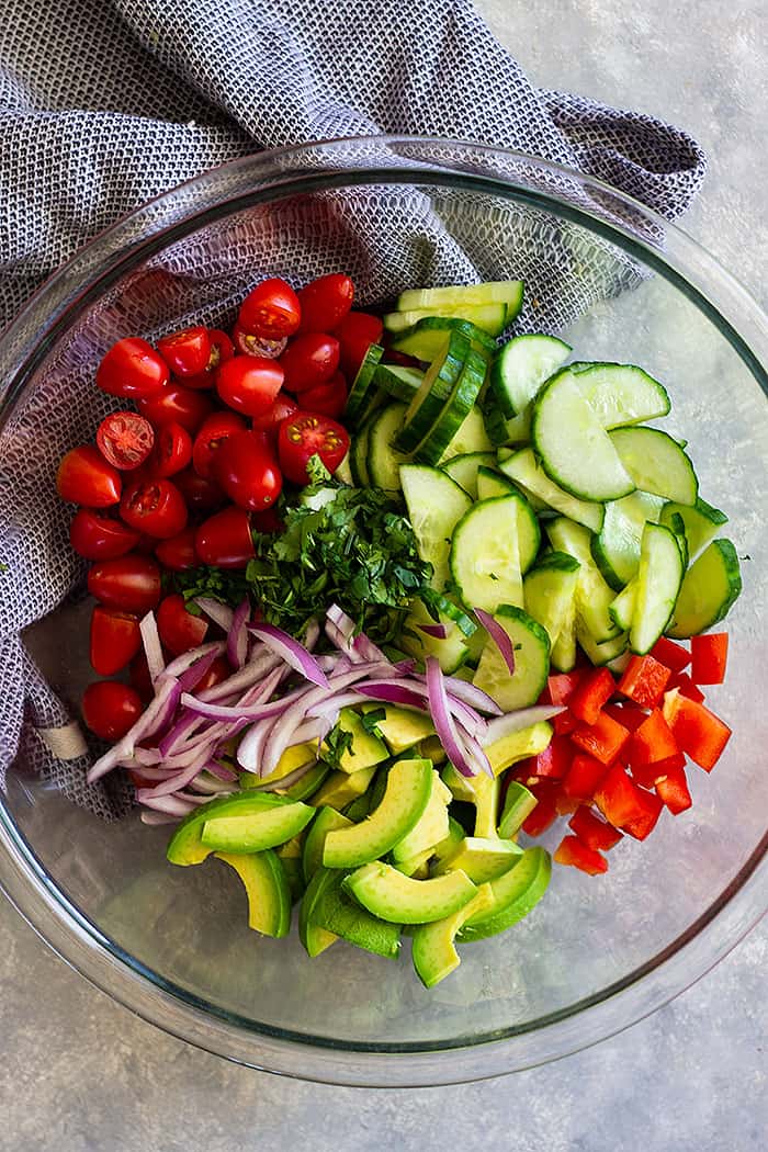 Tomato Cucumber and Avocado Salad -