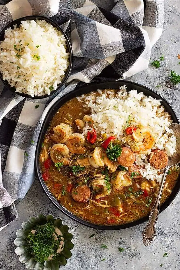 bowl of shrimp gumbo