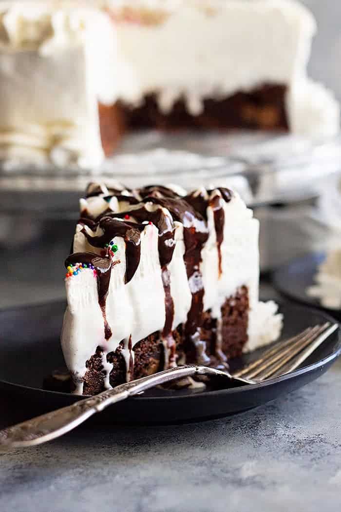 Mocha Brownie Ice Cream Cake  The Best Homemade Ice Cream Cake