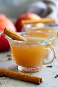 This Homemade Apple Cider is easy to make and perfect for fall and for parties! Slow cooker, Instant Pot, and stove top instructions included. #apples #applecider #beverage #easyrecipe