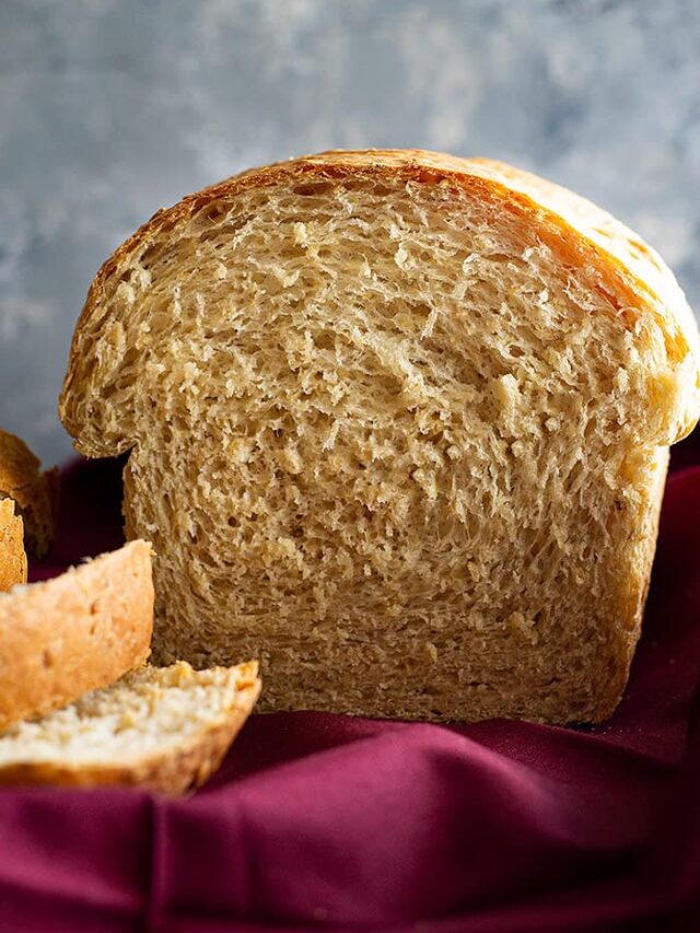 Bread sliced to show the interior of the bread.