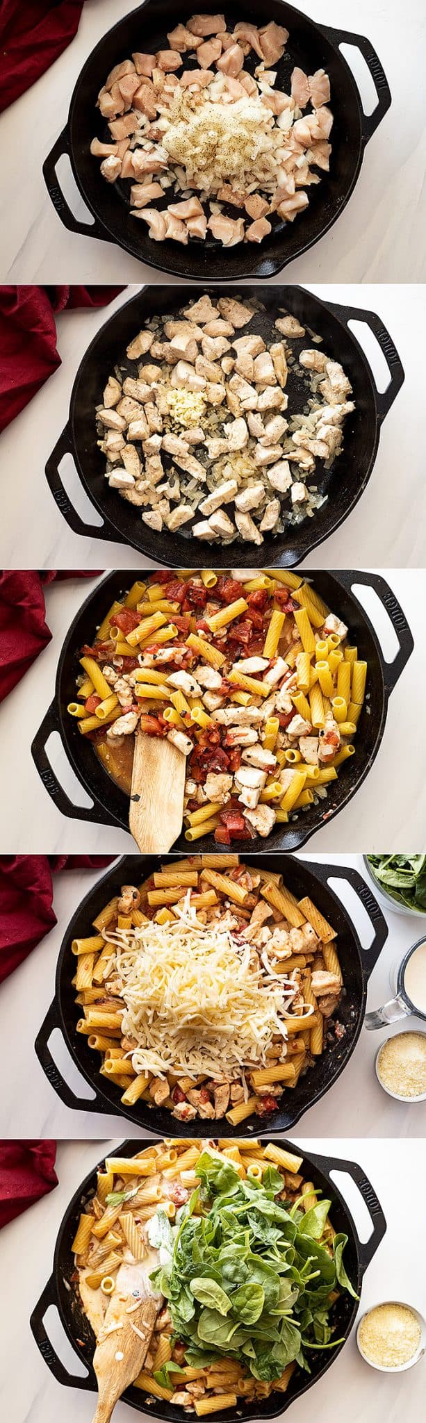 One Pot Chicken Florentine Pasta Countryside Cravings