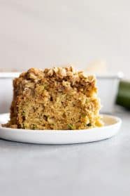 A wide serving of zucchini coffee cake with a full bunch streusel topping!  Zucchini Coffee Cake zucchini coffee cake picture 186x279