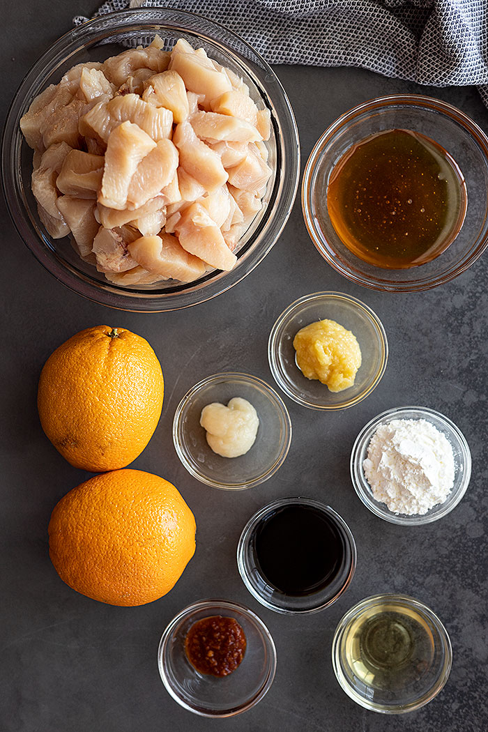 Overhead view of all the ingredients needed to make this quick and easy dinner!