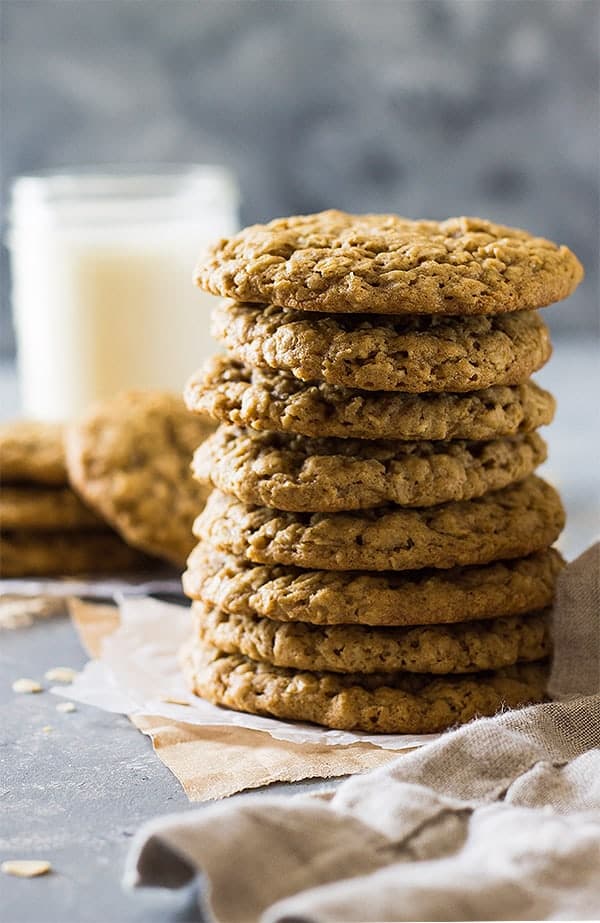 a stack of this chewy oatmeal cookies recipe