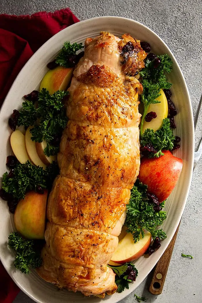 Roast Turkey Breast Stuffed with Apples