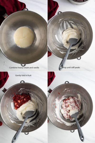 Four pictures showing how to assemble the fool.