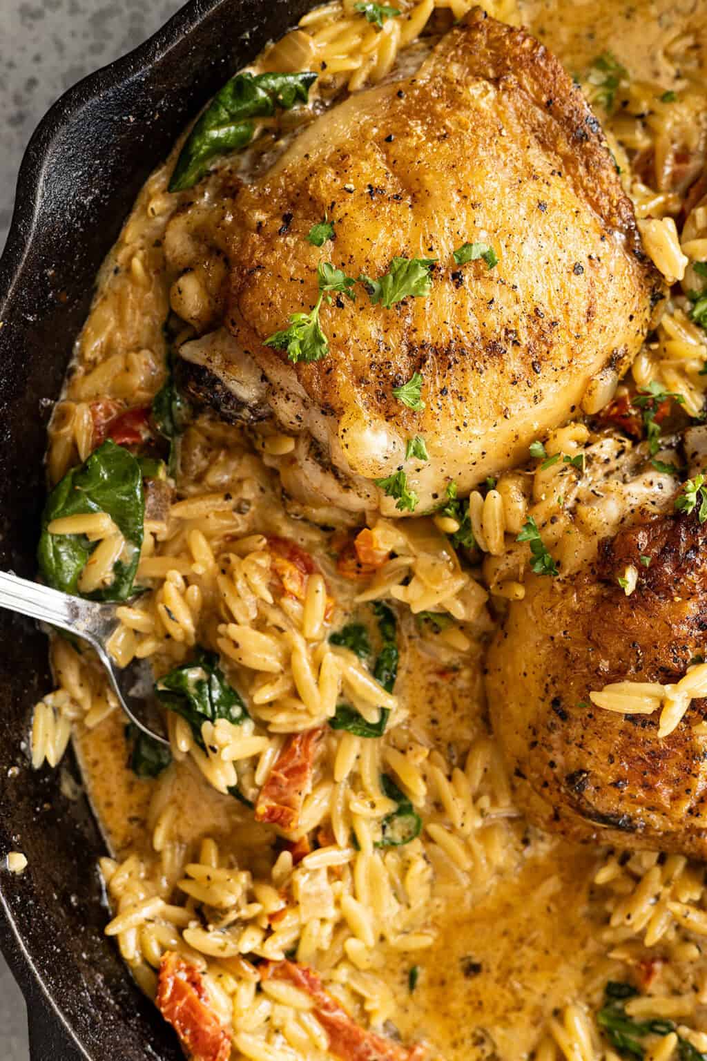 Tuscan Chicken Orzo - Countryside Cravings
