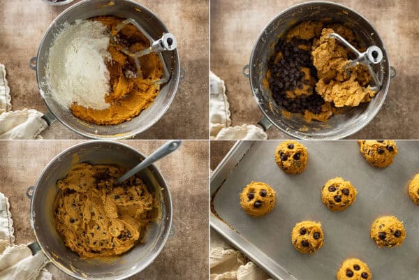 Four pictures showing how to finish making the cookies.