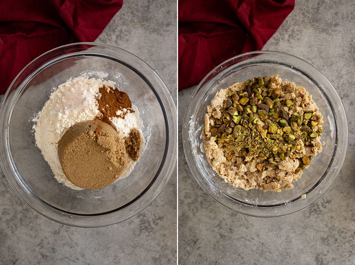 Streusel topping in a bowl. 