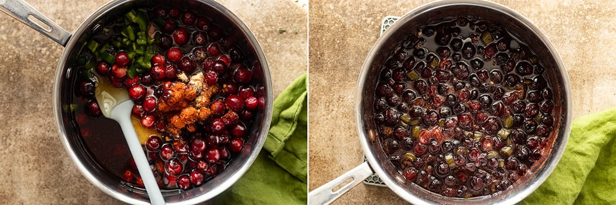 two pictures showing how to make the glaze. 